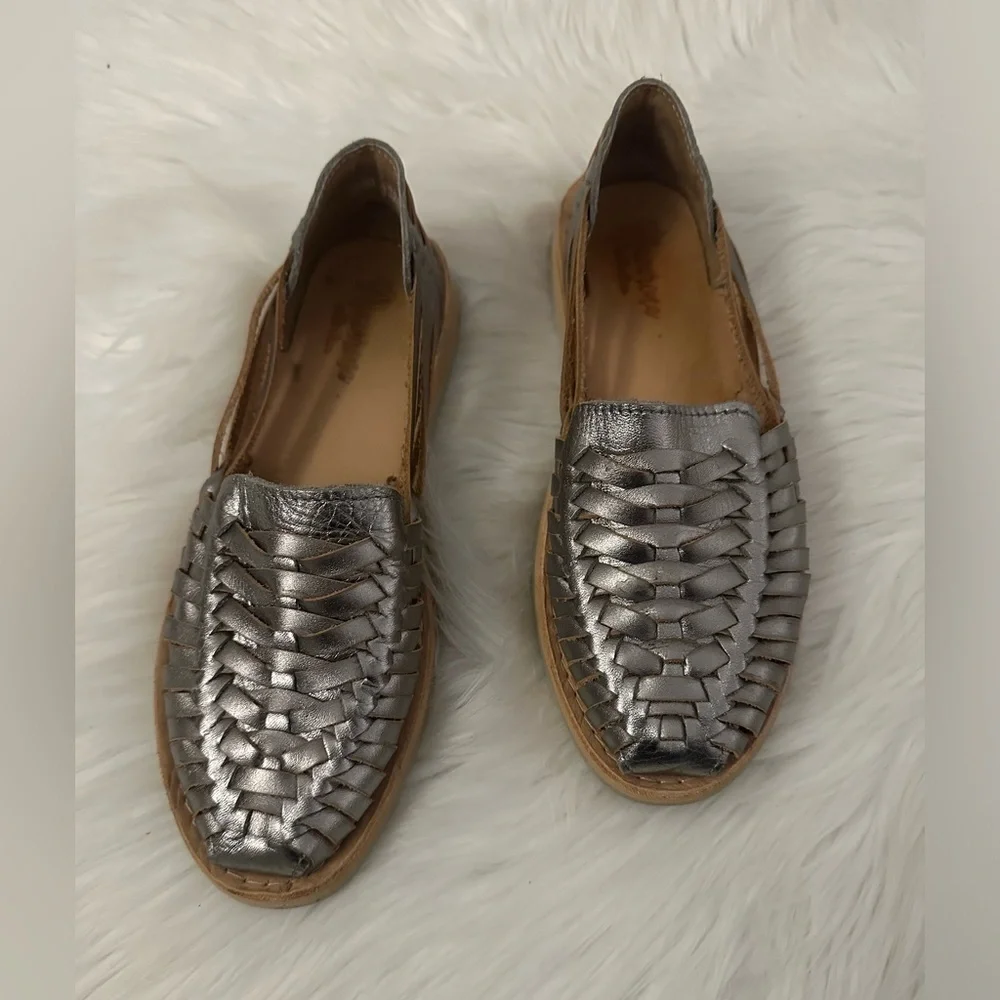 Macarena Collection Handmade Oxford Huarache Sandals –Mexican Leather Style Flat - Picture 2 of 7